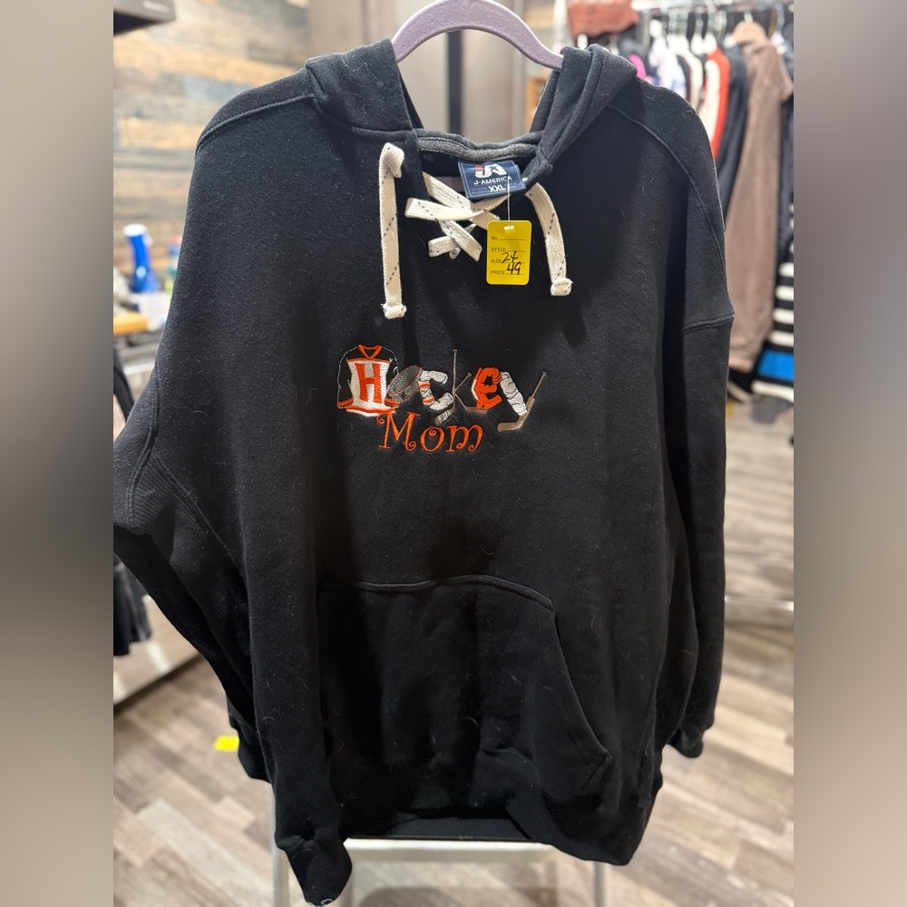 Brand new Black Hockey Mom Hoodie